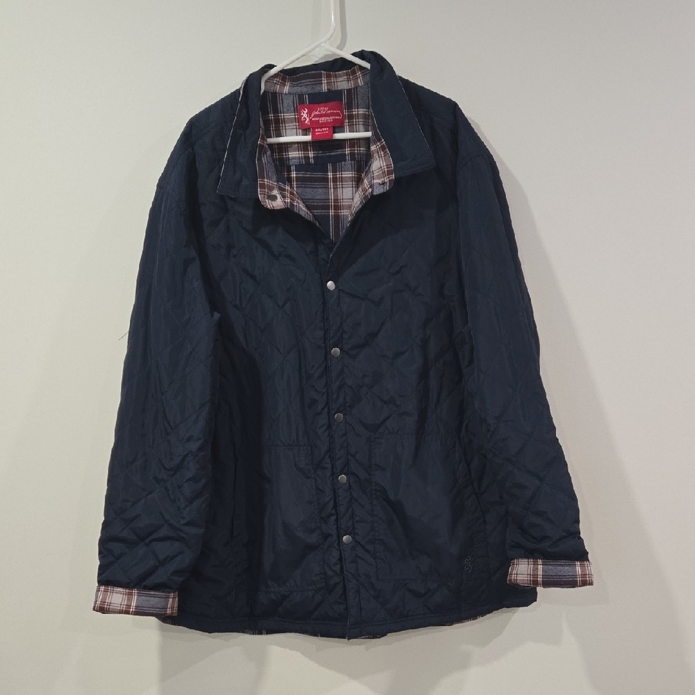 Browning Heritage Collection Navy Quilted Reversible Chore/Utility Jacket